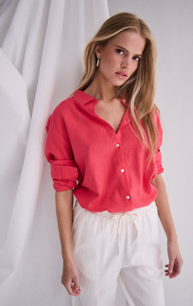 Ichi Women’s Ihlinno SH Shirt | Geranium