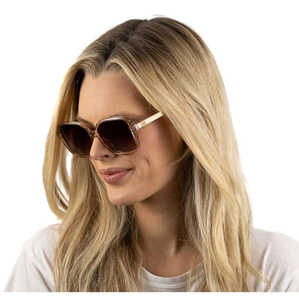 Soek Women’s Sunglasses Scarlett Champagne - Clear Pink Brown Graduated Lens - White Maple Arms