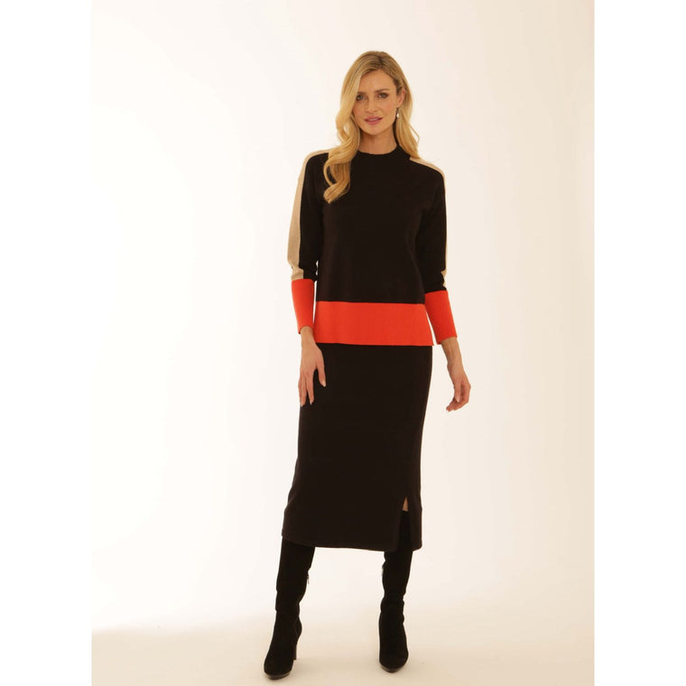 Pomodoro Women’s Colour Block Jumper | Mandarin 22558