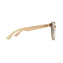 Soek Women’s Sunglasses Bella Champagne - Wooden Polarised Brown Graduated Lens - White Maple Arms