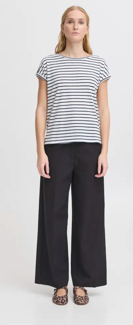 Ichi Women’s Ihyulietta SS11 T-shirt | Total Eclipse Stripe