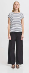 Ichi Women’s Ihyulietta SS11 T-shirt | Total Eclipse Stripe
