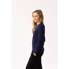 Marble Women’s V Neck Top Navy | 6402 103