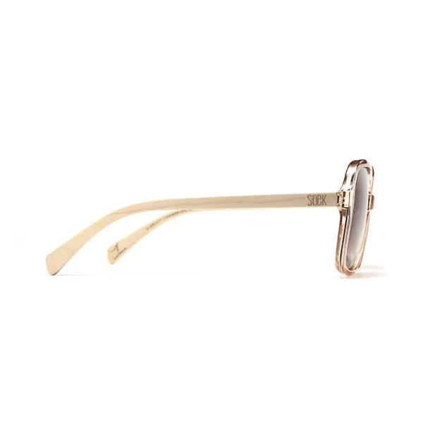 Soek Women’s Sunglasses Scarlett Champagne - Clear Pink Brown Graduated Lens - White Maple Arms