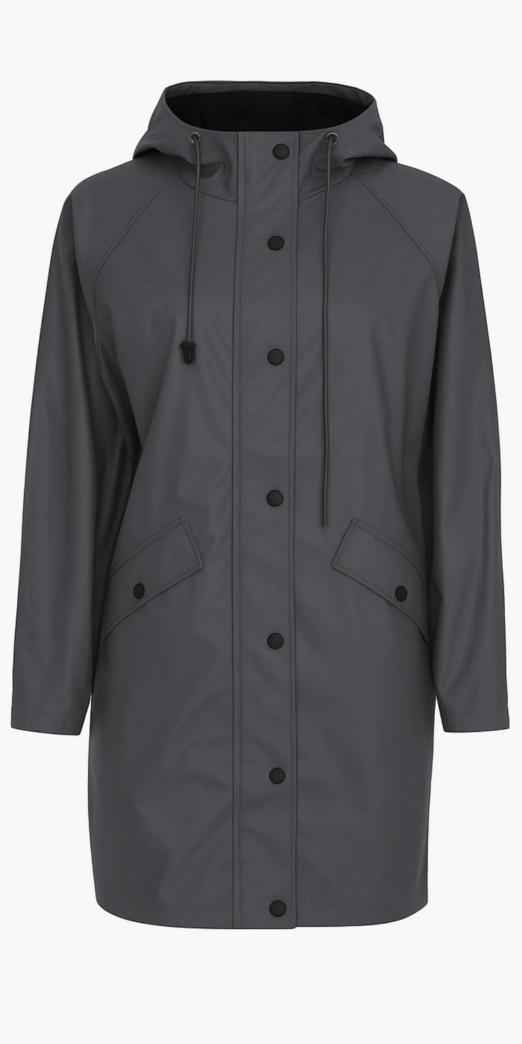 Ichi Women’s  Ihtazi JA Raincoat - Gray Pinstripe