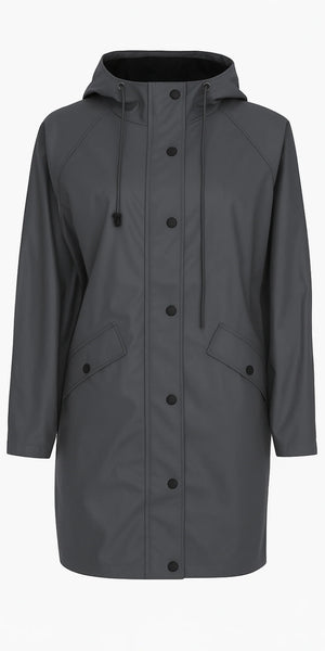 Ichi Women’s  Ihtazi JA Raincoat - Gray Pinstripe