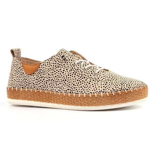 Lunar Women’s Evette Leather Plimsoll - Animal FLE056