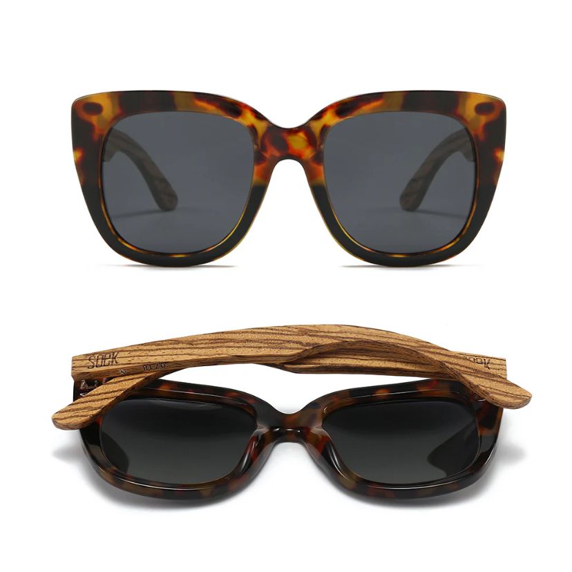 Soek Women's Lincolnshire sunglasses with tortoiseshell frames and dark lenses 