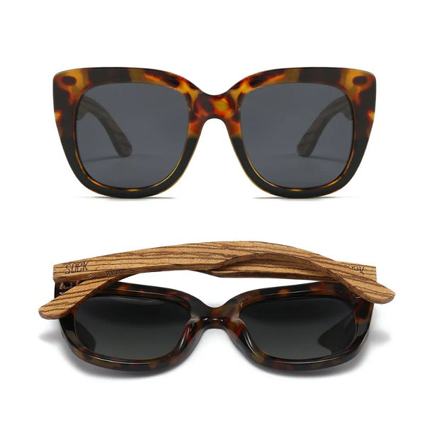 Soek Women's Lincolnshire sunglasses with tortoiseshell frames and dark lenses 