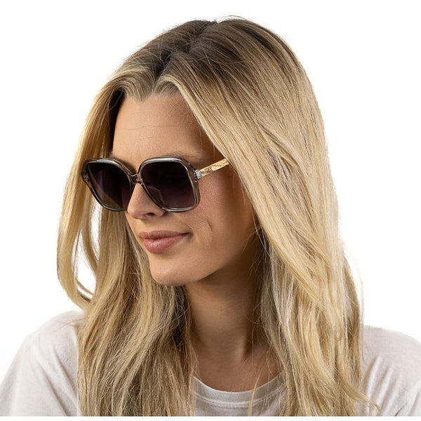 Soek Women’s Sunglasses Scarlett Grey Mist - With Grey Graduated Polarised - Lens Walnut  Arms