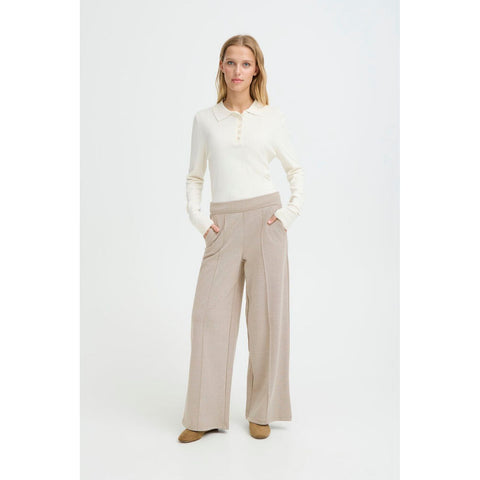 Ichi Women’s Trousers Long Sepia Tint - Ihkate Pique PA3