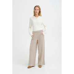 Ichi Women’s Trousers Long Sepia Tint - Ihkate Pique PA3