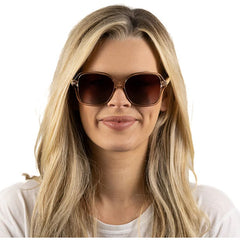 Soek Women’s Sunglasses Scarlett Champagne - Clear Pink Brown Graduated Lens - White Maple Arms