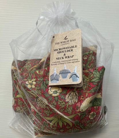 The Wheatbag Company Women’s Neck & Shoulder Wraps | William Morris Strawberry Thief Crimson