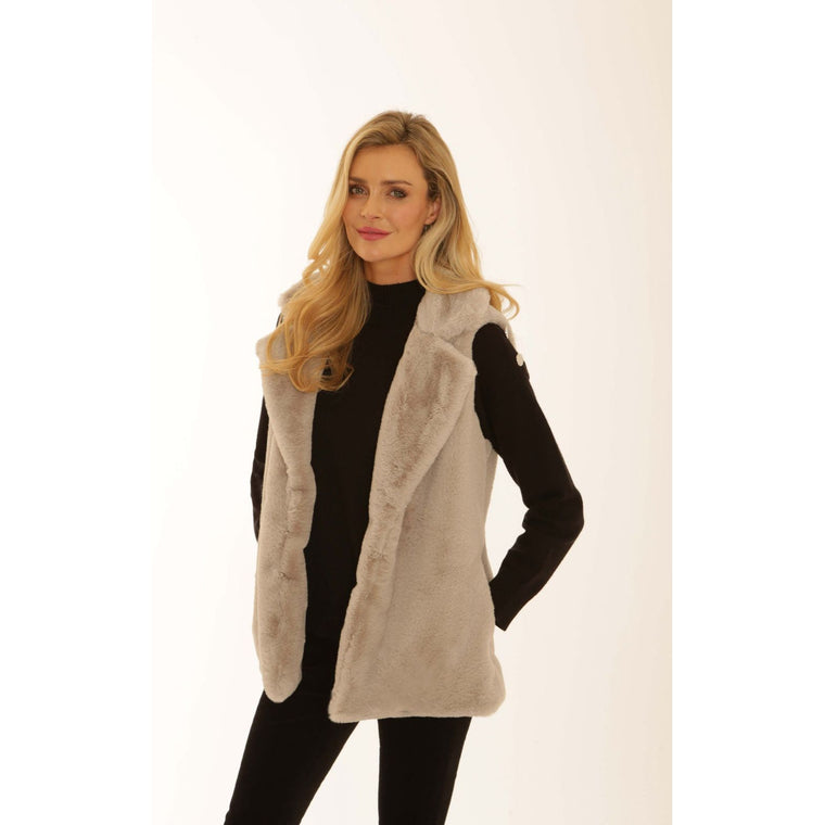 Pomodoro Women’s Fur Gilet |Silver 32559
