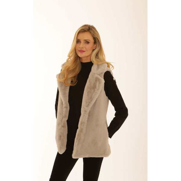 Pomodoro Women’s Fur Gilet |Silver 32559
