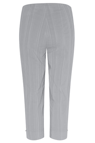 Robell Rose 09 Trousers in pale grey on white background.