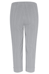 Back of Robell Rose 09 Trousers in pale grey on white background.