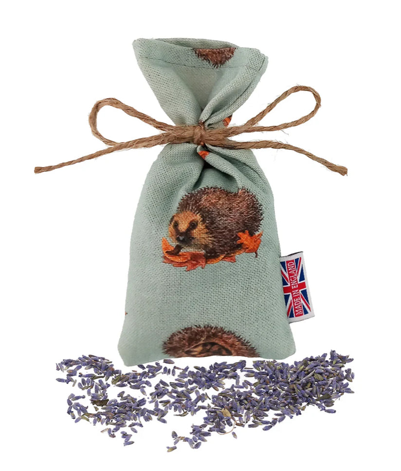 The Wheatbag Company lavender sachet in hedgehog print.