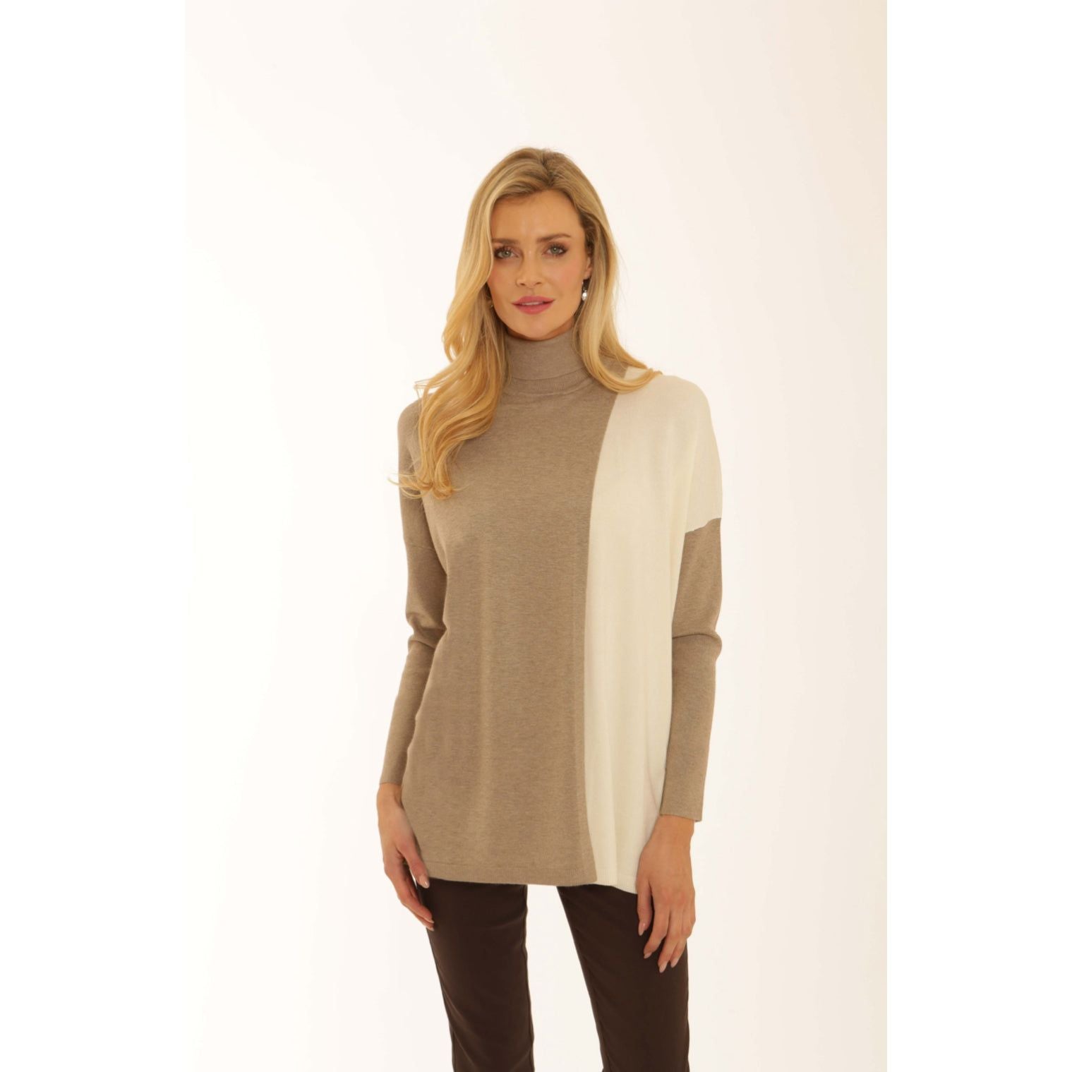 Pomodoro Women’s Two Tone Poncho | Mink 12563