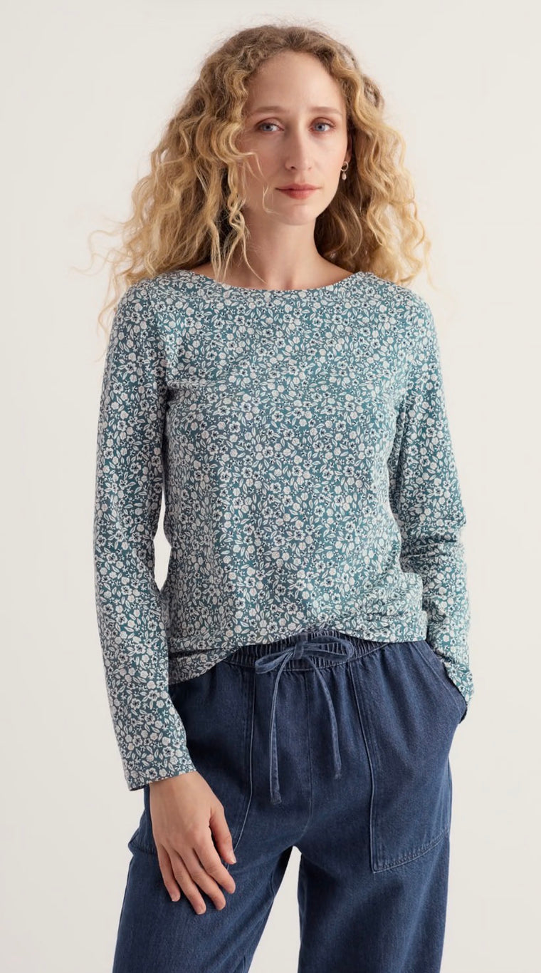 Seasalt Women’s Easel Top - Pressed Ditsy Estuary