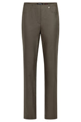 Robell Women’s Leather Look Trousers Dark Taupe| 51559 54344 88