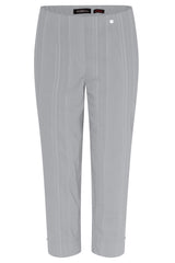 Robell Women’s Rose 09 pale grey Trousers. Pull on elasticated waistband, ankle grazer length.