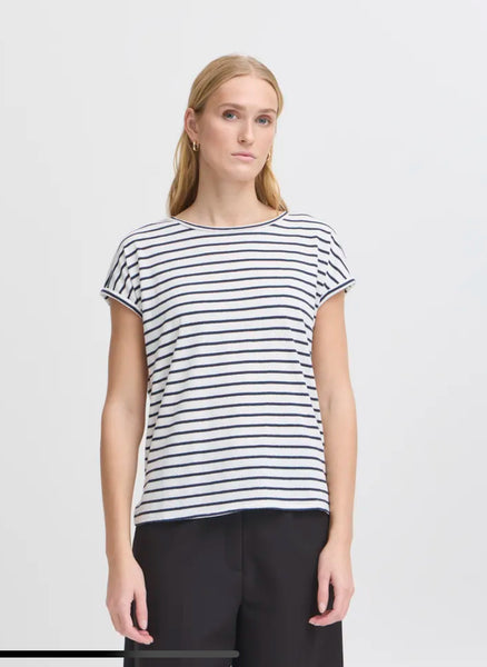 Ichi Women’s Ihyulietta SS11 T-shirt | Total Eclipse Stripe