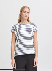 Ichi Women’s Ihyulietta SS11 T-shirt | Total Eclipse Stripe