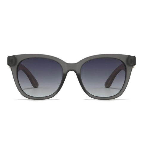 Soek Women’s Sunglasses Lila Grace Charcoal - Blue Frame Black Graduated Lens - Walnut Arms