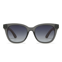 Soek Women’s Sunglasses Lila Grace Charcoal - Blue Frame Black Graduated Lens - Walnut Arms