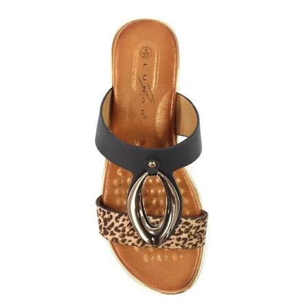Lunar Women's Paradise Wedge Sandal | Black JHL523