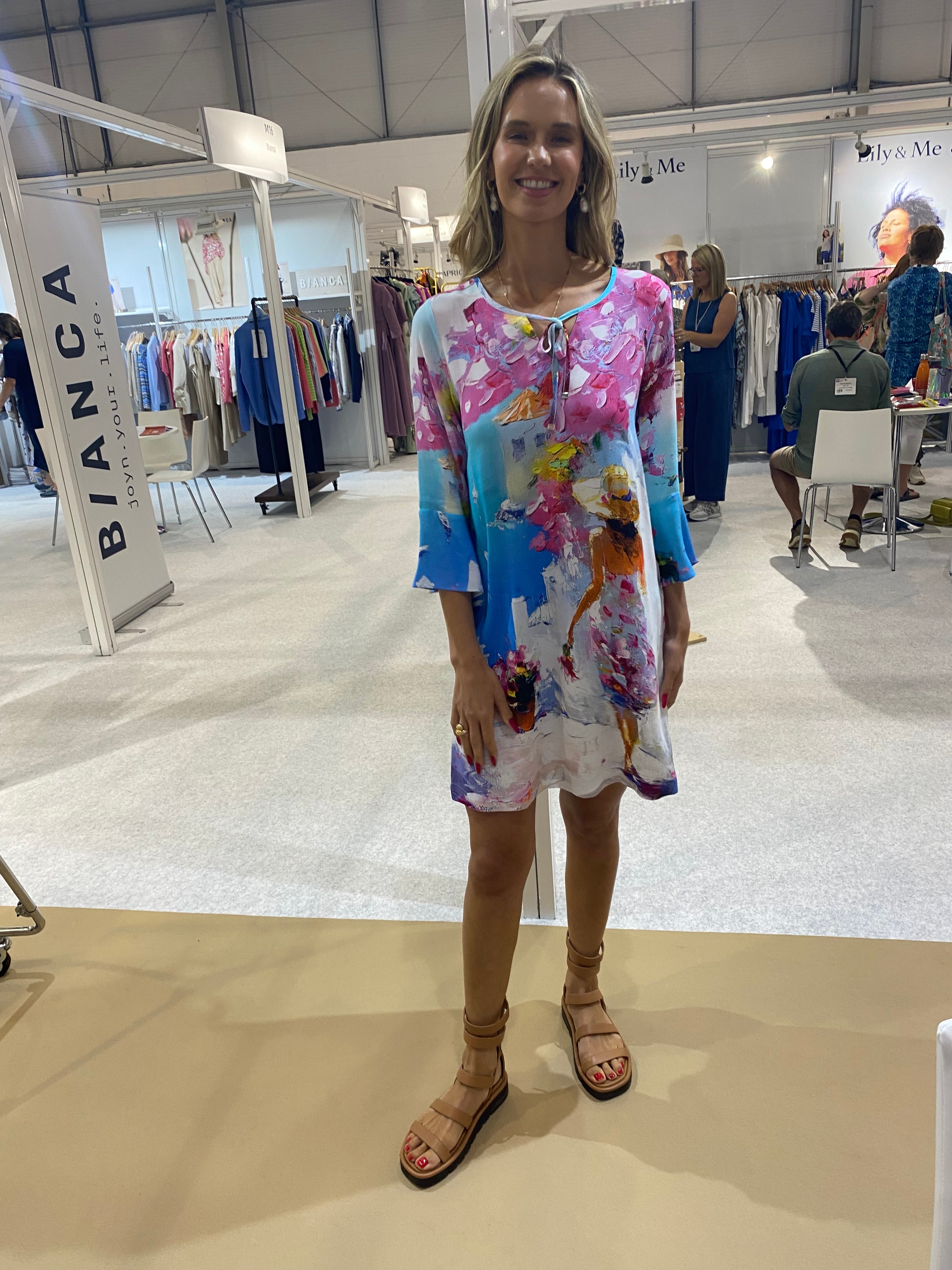 Dolcezza Women’s Dress Santorini Print | 26604