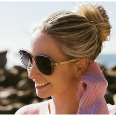 Soek Women’s Sunglasses Scarlett Grey Mist - With Grey Graduated Polarised - Lens Walnut  Arms