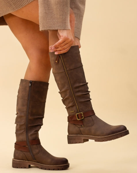 Lunar Women’s Margo Waterproof Long Boots | Brown GLR121
