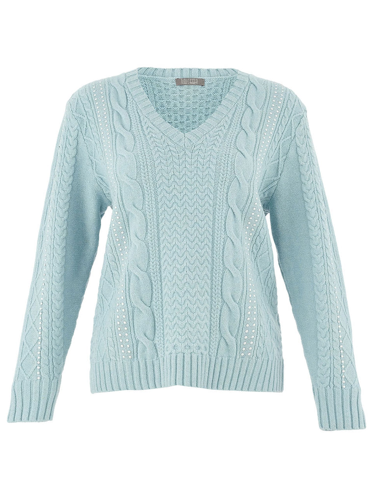 Dolcezza Women’s Sea Foam V Neck Jumper | 75307