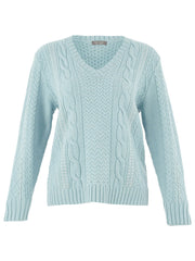 Dolcezza Women’s Sea Foam V Neck Jumper | 75307