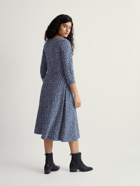 Seasalt Womens April Dress Regular | Flax Flower Bright Orchid