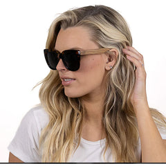 Soek Women’s Sunglasses Riviera Toffee - Tort/Black Frame Black Lens - Walnut Arms