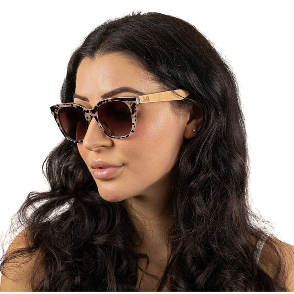 Soek Women’s Sunglasses Lila Grace Ivory Tortoise - Brown Lens - White Maple Arms