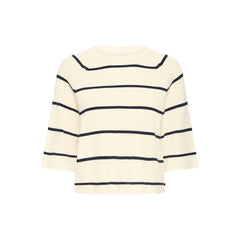 Ichi Women’s Ihboston MS Pullover - Navy stripe