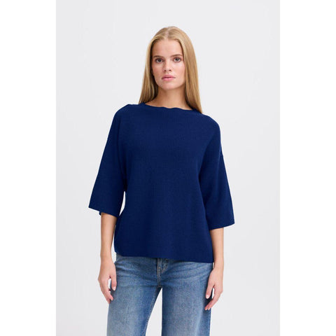 Ichi Women’s Ihboston MS3 Pullover Top | Medieval Blue