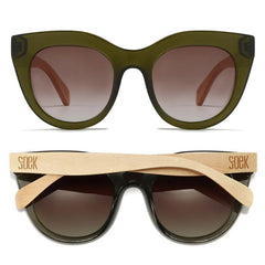 Soek Women's Lincolnshire Sunglasses Milla Khaki with brown lens