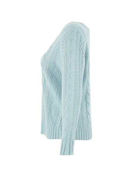 Dolcezza Women’s Sea Foam V Neck Jumper | 75307