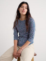 Seasalt Womens 3/4 Easel Top Regular | Flax Flower Bright Orchid
