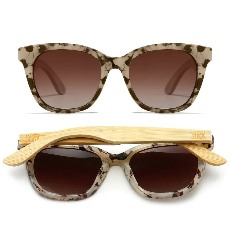 Soek Women’s Sunglasses Lila Grace Ivory Tortoise - Brown Lens - White Maple Arms