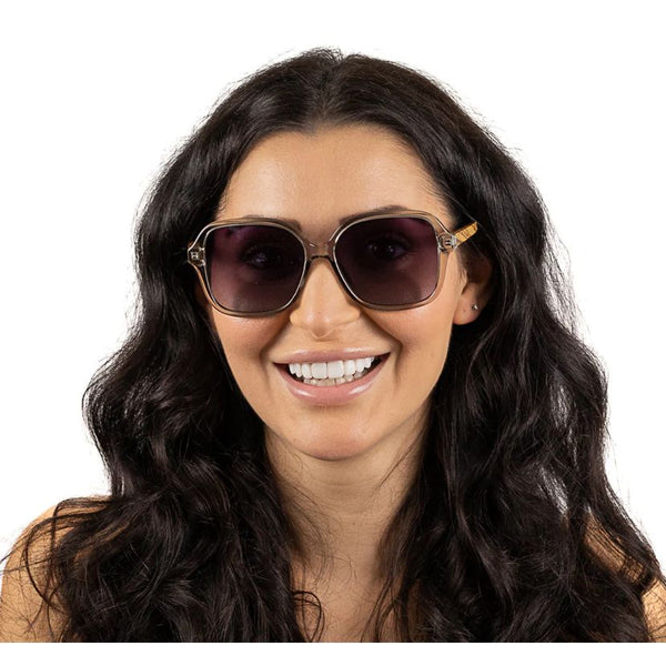 Soek Women’s Sunglasses Scarlett Grey Mist - With Grey Graduated Polarised - Lens Walnut  Arms