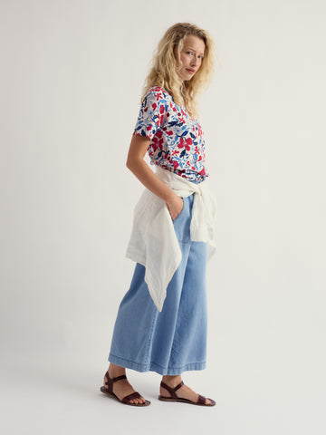 Seasalt Womens Bryher View T-shirt |Winding Meadow Chalk