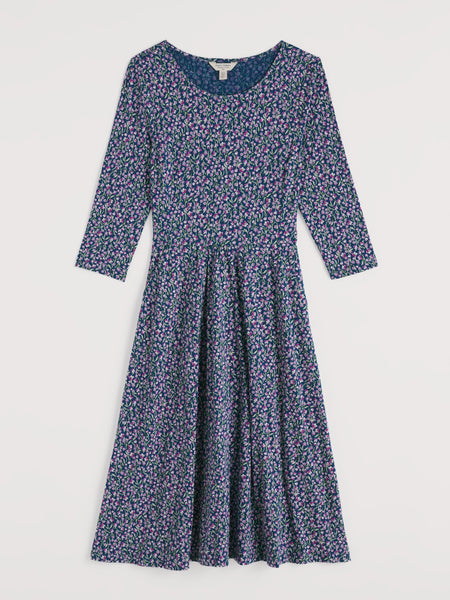 Seasalt Womens April Dress Regular | Flax Flower Bright Orchid