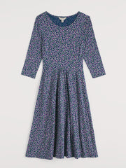 Seasalt Womens April Dress Regular | Flax Flower Bright Orchid